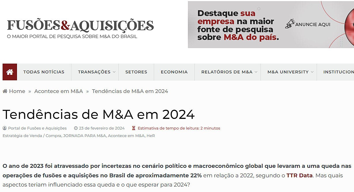 Tendncias de M&A em 2024